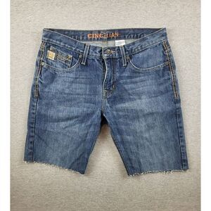 CINCH Ian Western‎ Cut-Off Jeans Rodeo Cowboy Denim Blue Men's Size 32